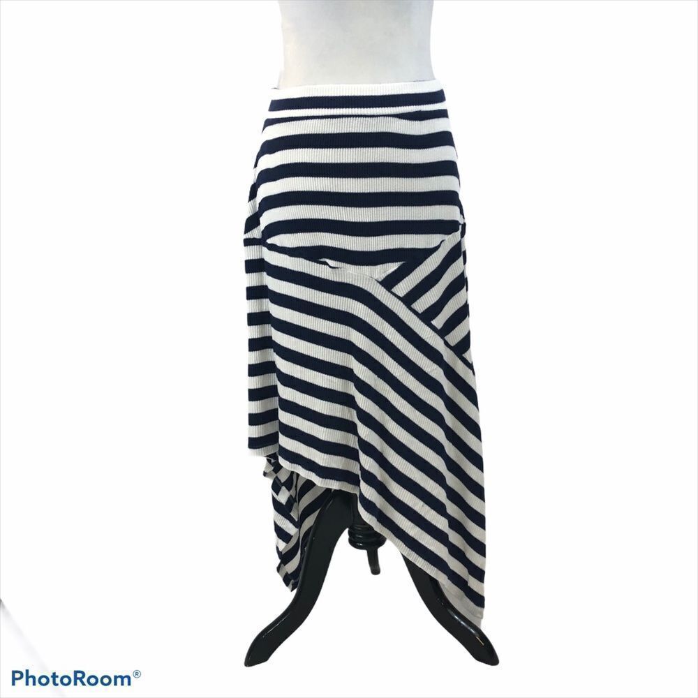 Gap‎ Asymmetrical Blue and White Striped Skirt XS